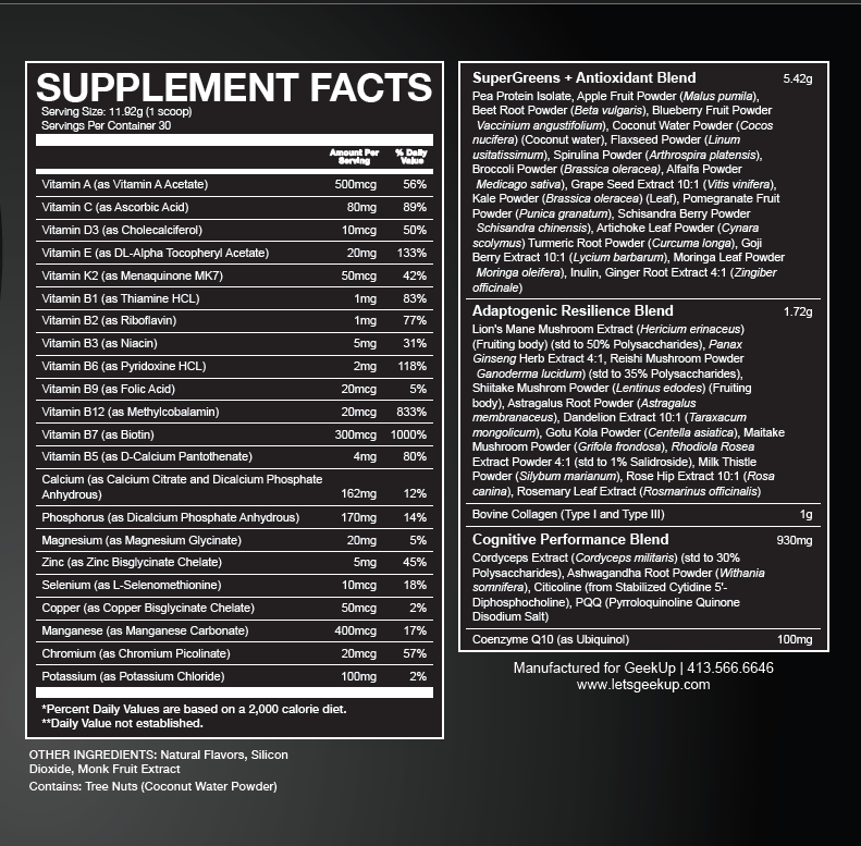 GRNdiesel | Premium Nutrients | Everyday Wellness | Daily Nutritional Powder Supplement | Energy, Memory, and Vitality